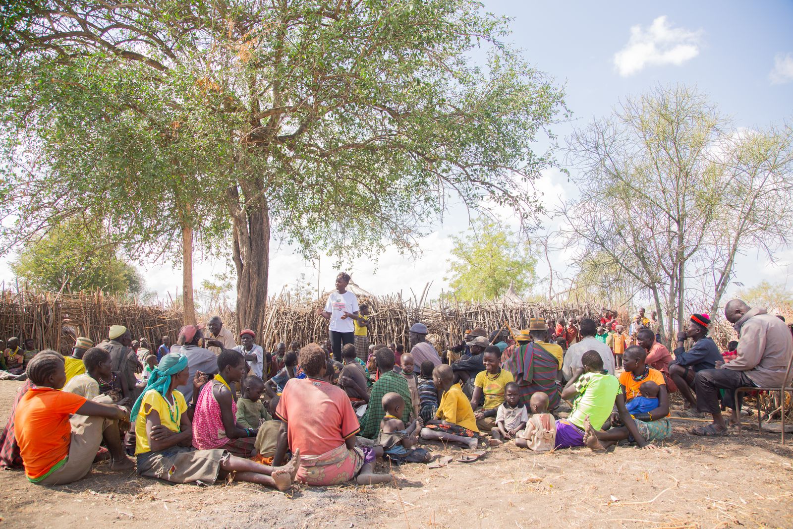 Community leaders having a working meeting in a public space.